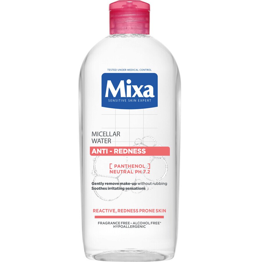 Apă micelară Mixa Anti-Redness pentru pielea sensibilă predispusă la roșeață, 400 ml