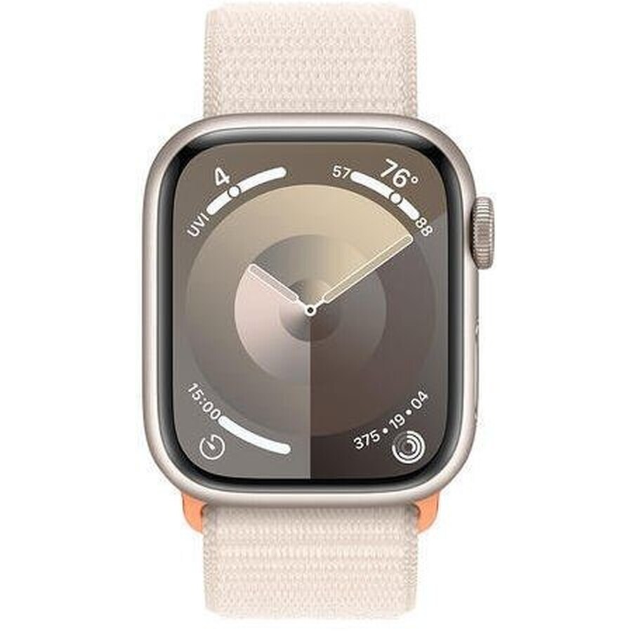 Apple Watch Series 9 GPS 41mm boîtier aluminium avec bracelet sport, starlight