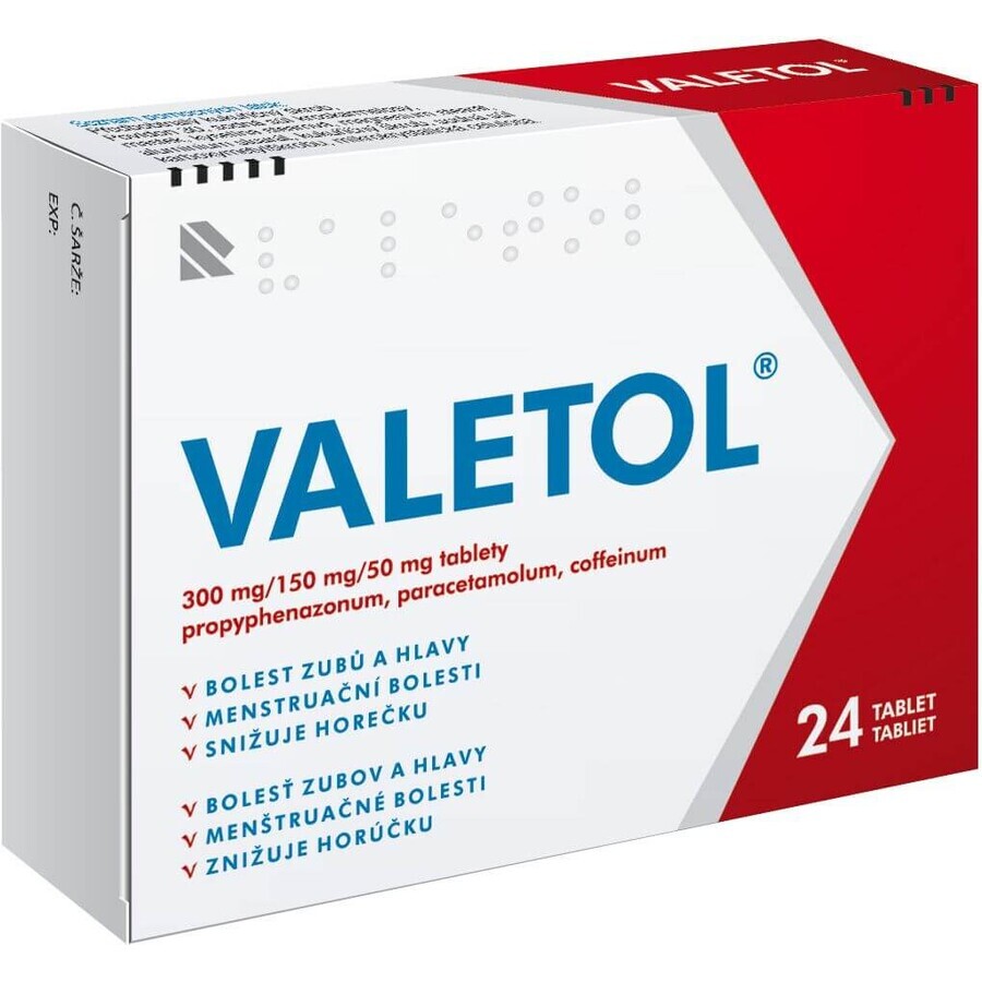 Valetol tegen pijn 24 tabletten