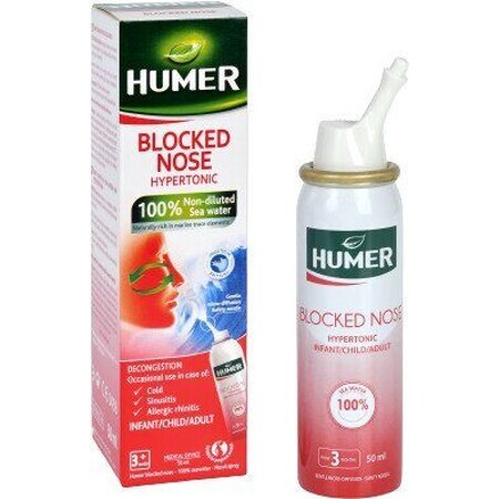 Humer blocked nose Humer 100% hypertonic sea water 50 ml