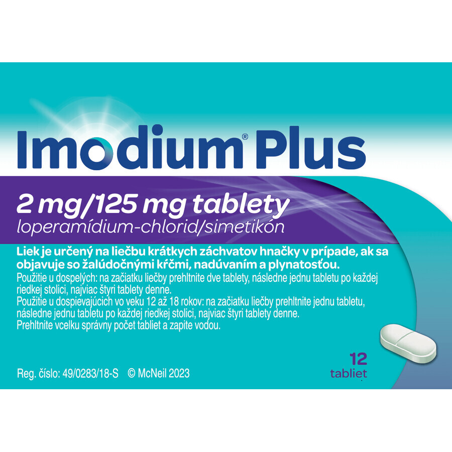 Imodium Plus 2mg/125mg tablets