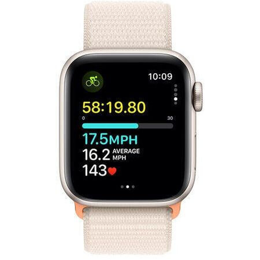 Apple Watch SE GPS Caja de aluminio de 40 mm con bucle deportivo, Starlight