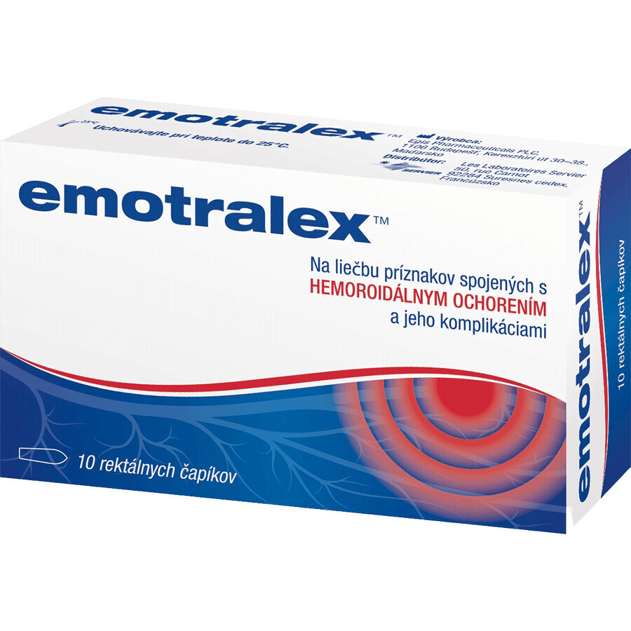 Emotralex rektale Zäpfchen zur Behandlung von Hämorrhoiden 10 Stück