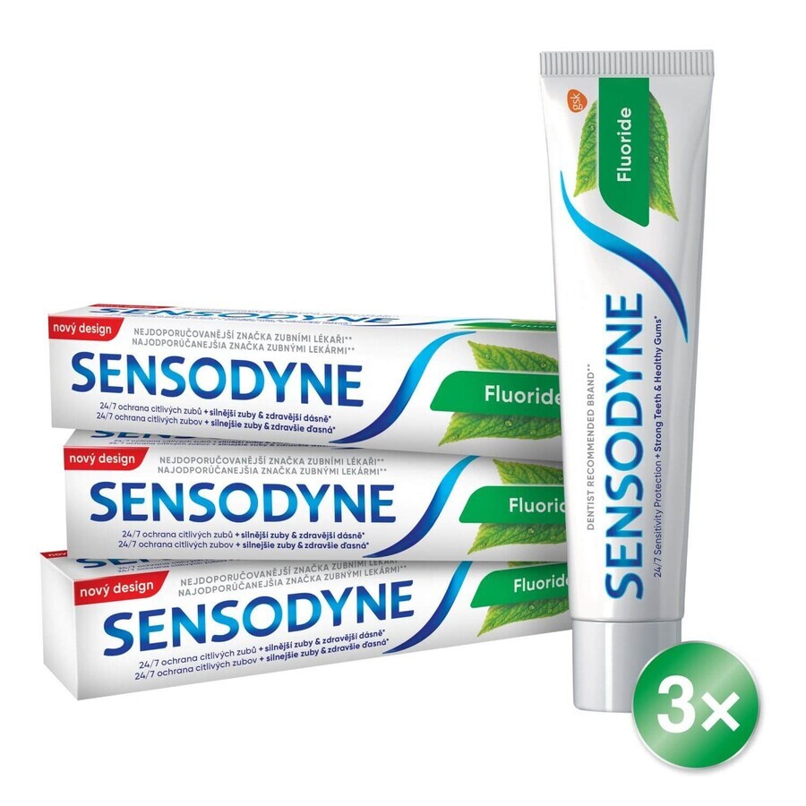 Sensodyne Fluoride pastă de dinți 3 x 75 ml