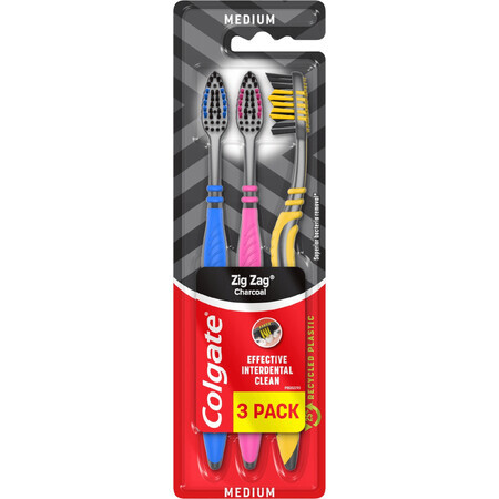 Spazzolino da denti Colgate Zig Zag Charcoal 3 pz.