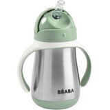 Beaba Vaso Pajita Acero Inoxidable Verde Salvia 250 ml