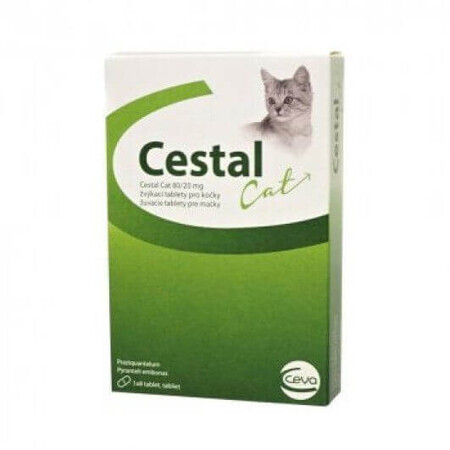 Cestal CAT 80 mg/20 mg kauwtabletten voor katten 8 tabletten