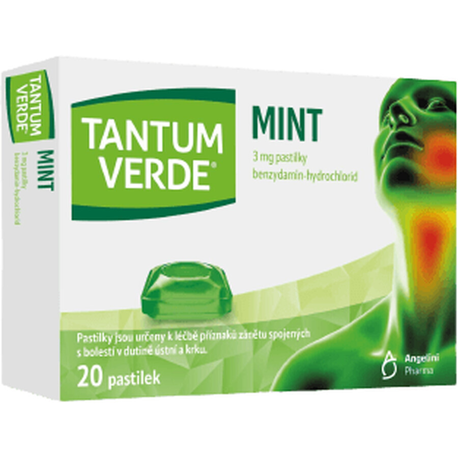 Tantum Verde Mentă 3 mg 20 pastile