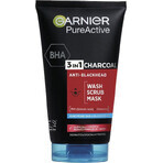 Garnier Skin Naturals Pure Active 3en1 Mascarilla de carbón activo contra los puntos negros, 150 ml