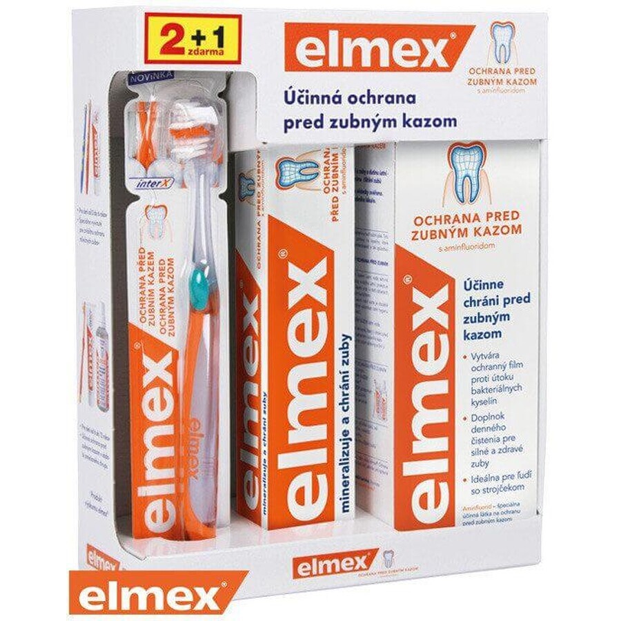 Elmex Caries Protection System - Toothbrush + toothpaste 75 ml + mouthwash 400 ml