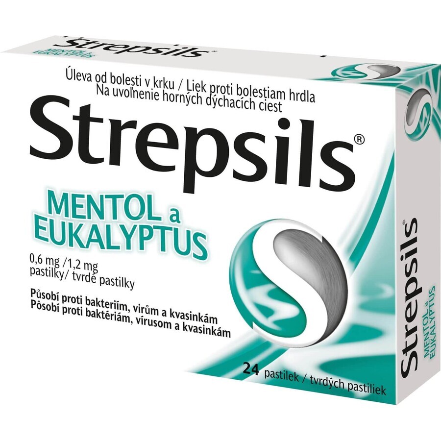 Strepsils Mentol și Eucalipt 24 de pastile