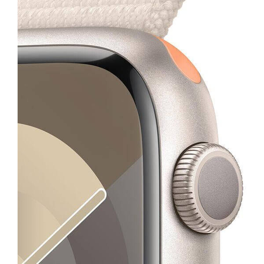 Apple Watch Series 9 GPS boîtier en aluminium de 45 mm avec bracelet sport, Starlight