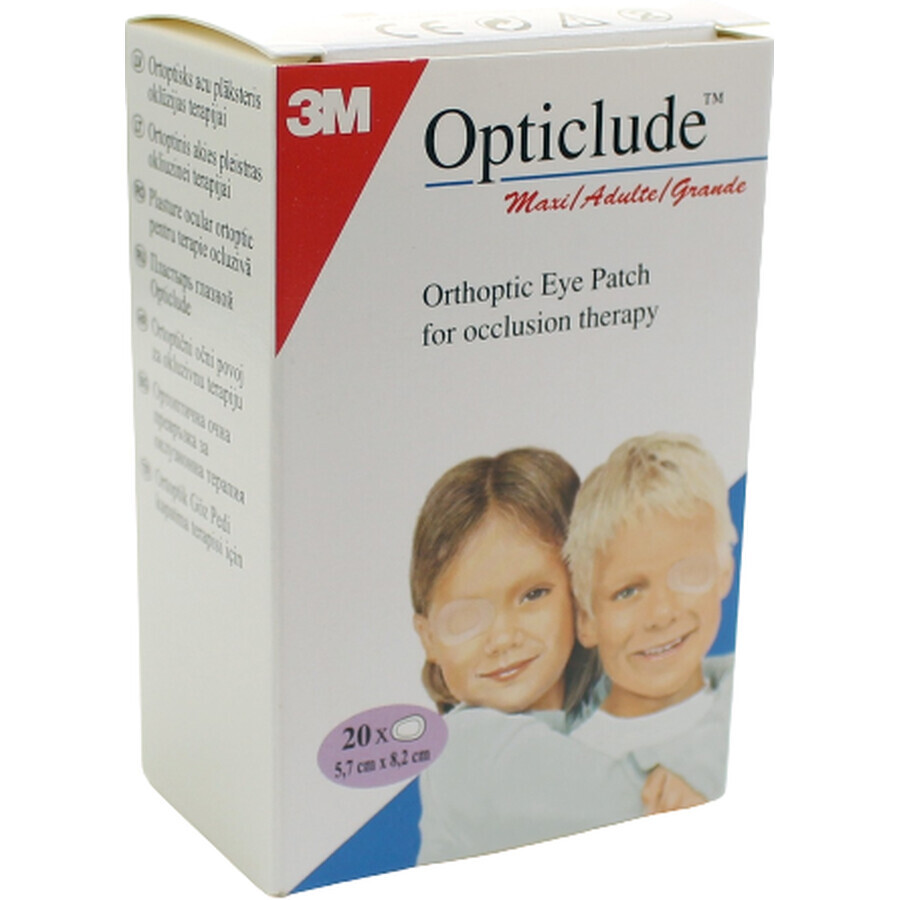 Spofaplast Opticlude Maxi Junior Plasture ocular 5,7 x 8 cm, ortoptic, pentru tratamentul strabismului 20 buc