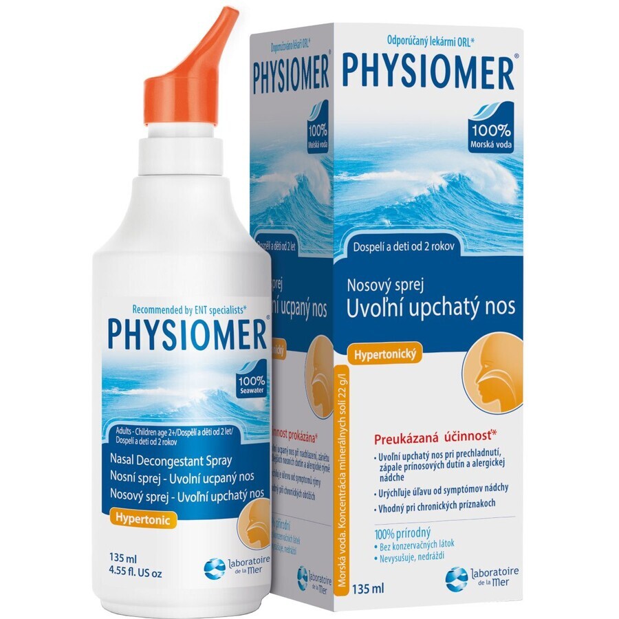 Physiomer Spray nasal à l'eau de mer hypertonique 135 ml