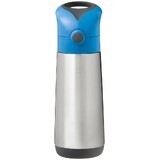 B. box Thermos con cannuccia, blu/grigio 500 ml