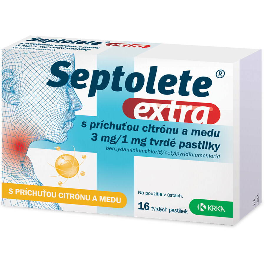 Septolete extra lămâie și miere 16 pastile