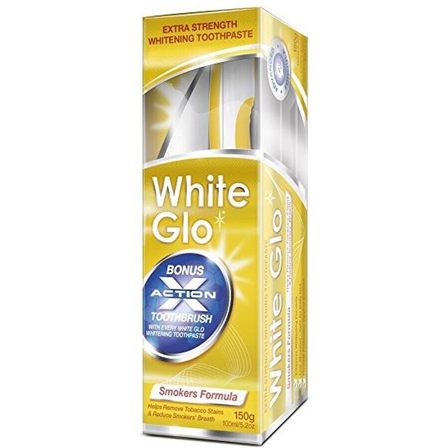 White Glo Pastă de dinți pentru fumători + periuță de dinți și perii interdentare 150 g