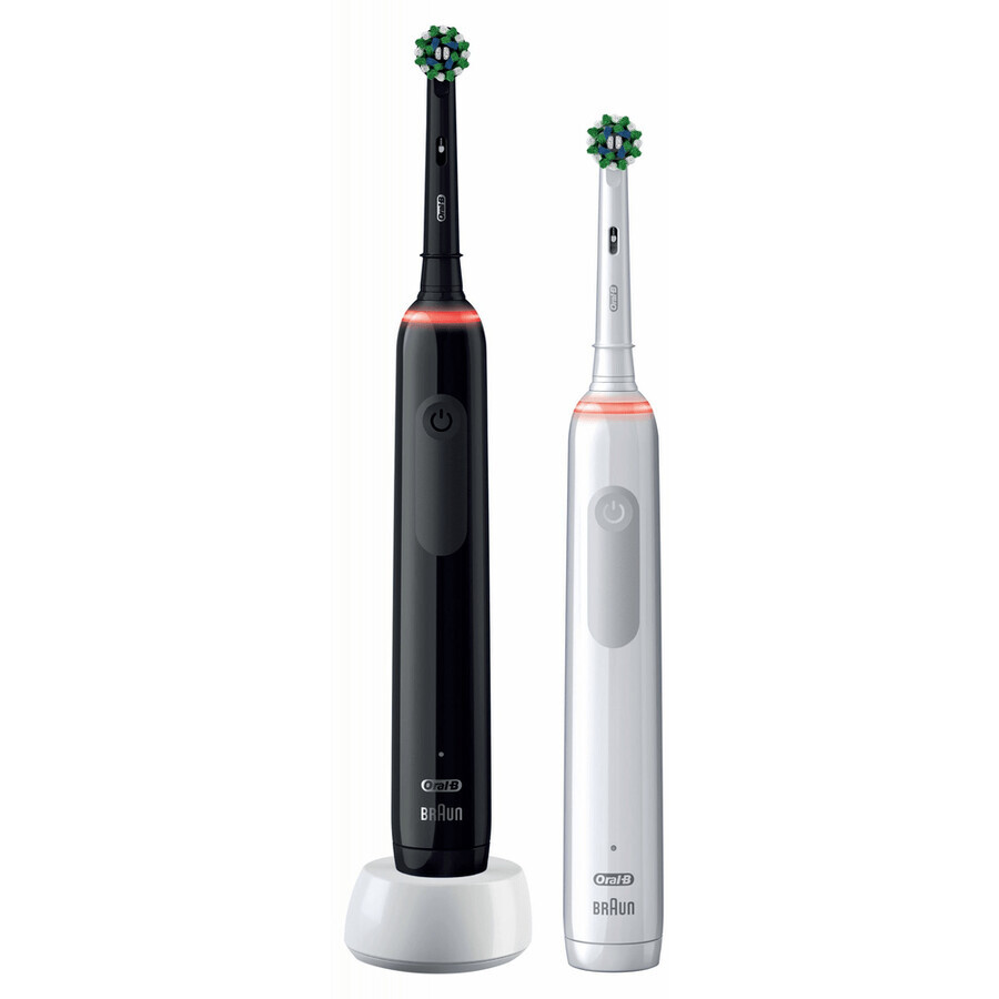 Spazzolino elettrico Oral-B Pro 3900 Duo nero e bianco 2 confezioni