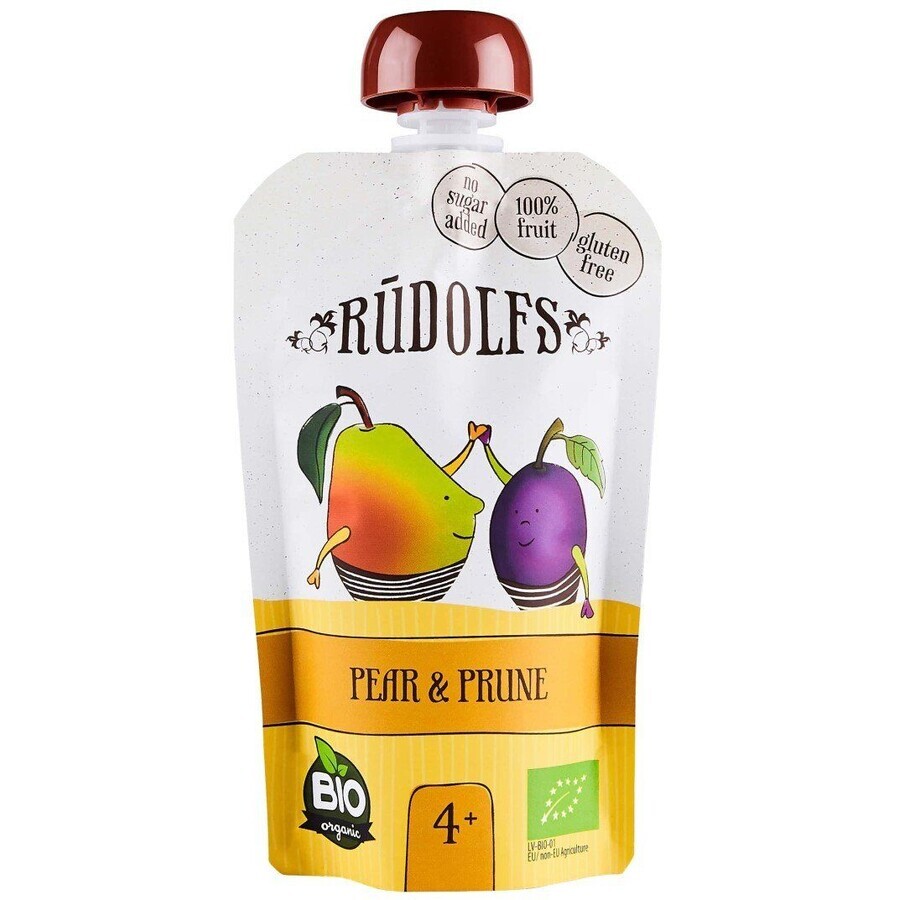 Rudolfs Organic Fruit snacks sin gluten Pera, ciruela 110 g