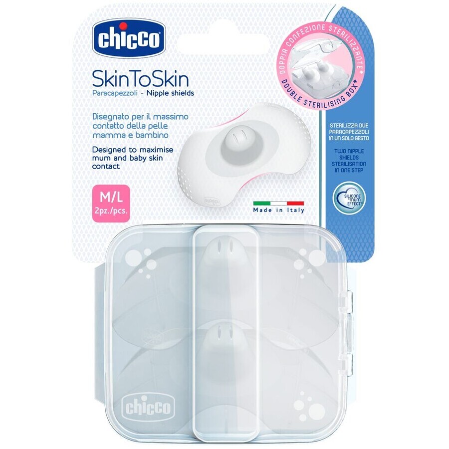 Chicco Paracapezzoli SkinToSkin Silicone M/L 2 pz.