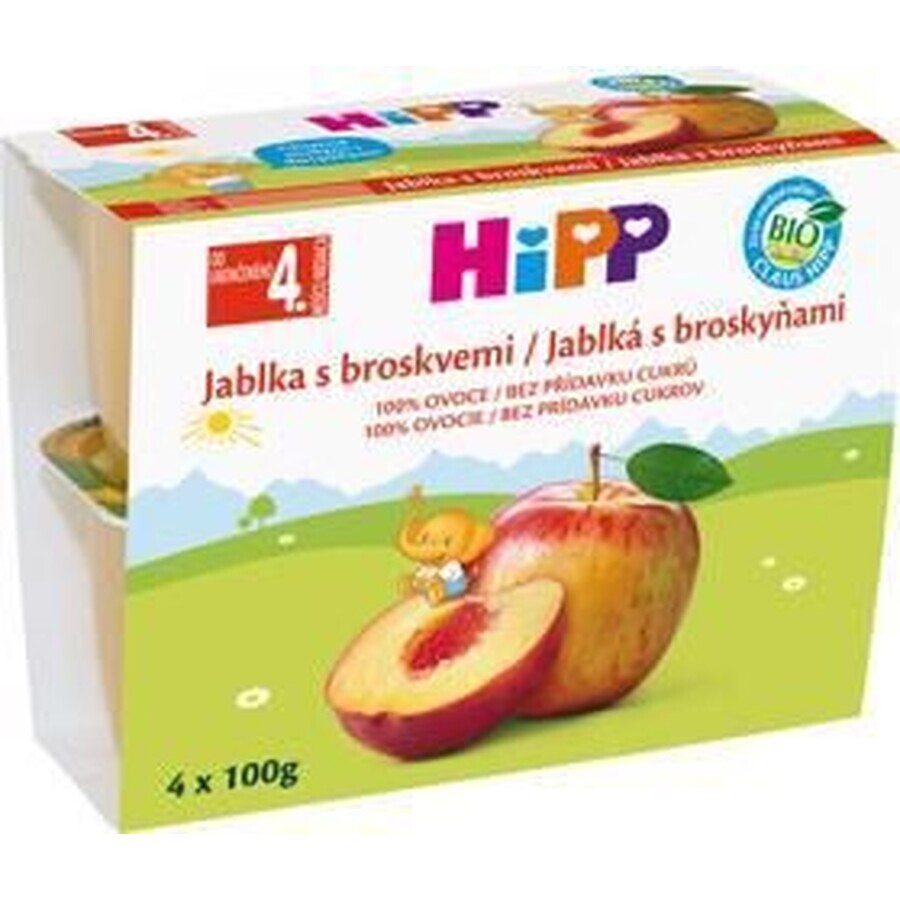 HiPP Organic Pommes avec pêches 4 x 100 g