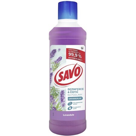 Dezinfectant și detergent pentru podele Savo Lavandă 1 l