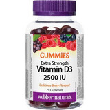 Webber Naturals Vitamina D3 2500 IU GOMAS, bayas 75 unidades