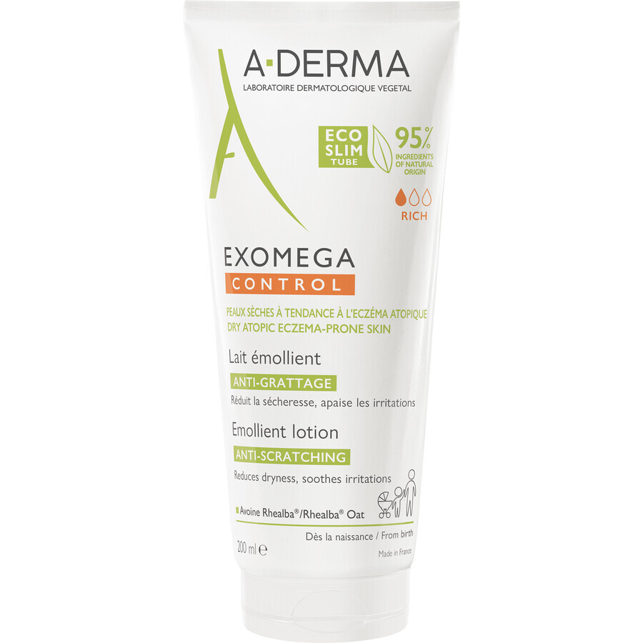 A-Derma Exomega Control Loción emoliente para pieles secas con tendencia atópica 200 ml