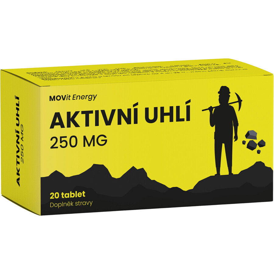 Movit Energy Cărbune activat 250 mg, 20 comprimate