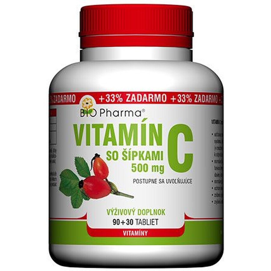 Bio Pharma Vitamina C con escaramujo 500 mg 120 comprimidos