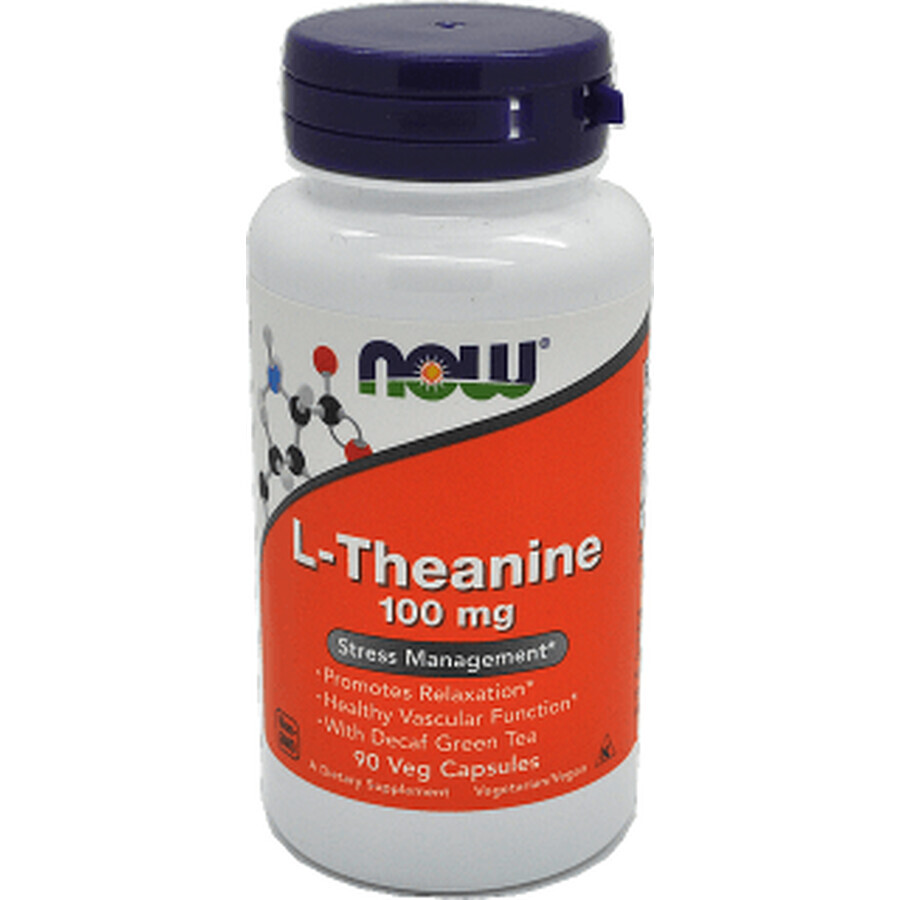 Now Foods L-Theanine Managementul stresului 100mg 90 capsule vegetale 90 capsule