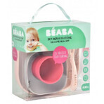 Beaba Set de table en silicone rose 4 pcs