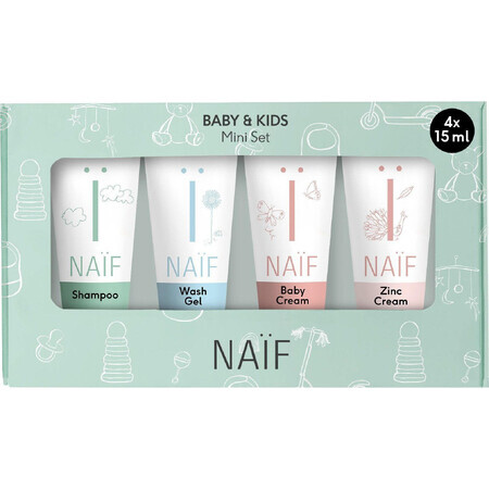 Naif Set cosmetic de călătorie pentru copii și bebeluși 4 x 15 ml