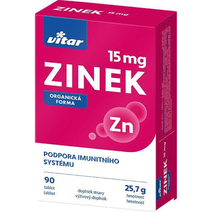 Vitar Zinco 15 mg 90 compresse