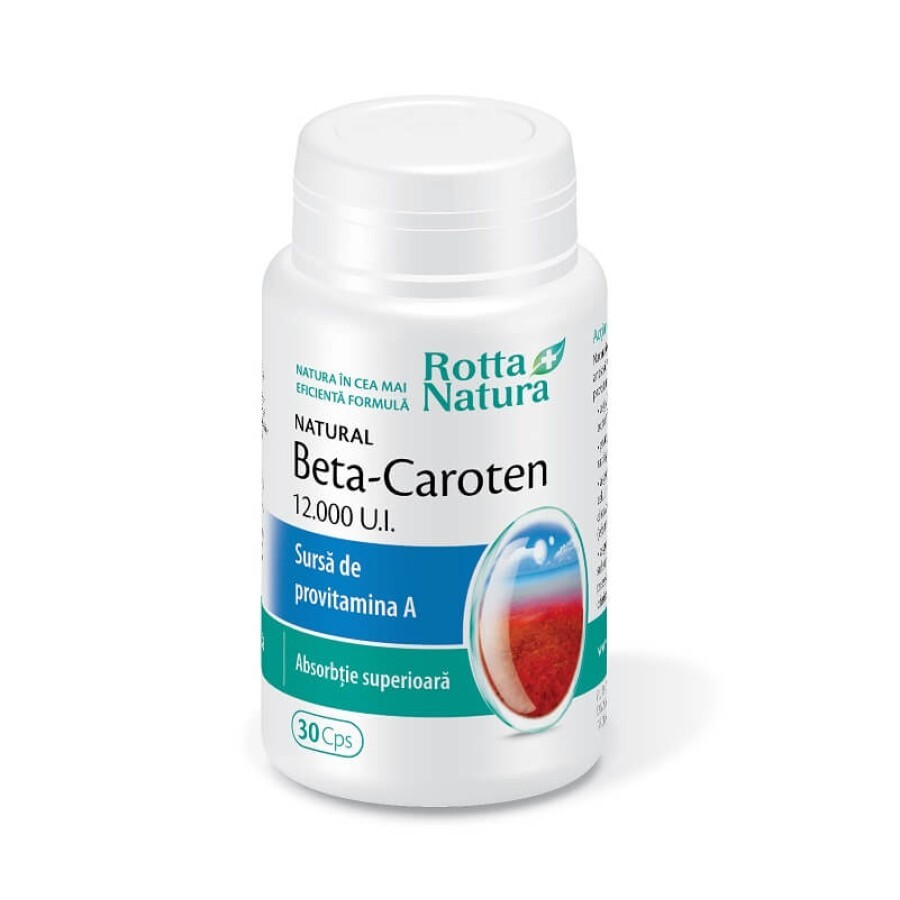 Beta-caroten natural 12000 UI, 30 capsule, Rotta Natura