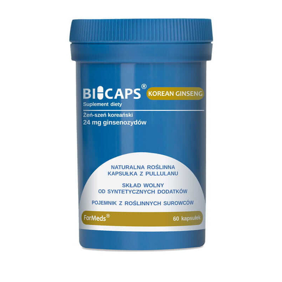 Bicaps extract de ginseng coreean 60 capsule. Formate