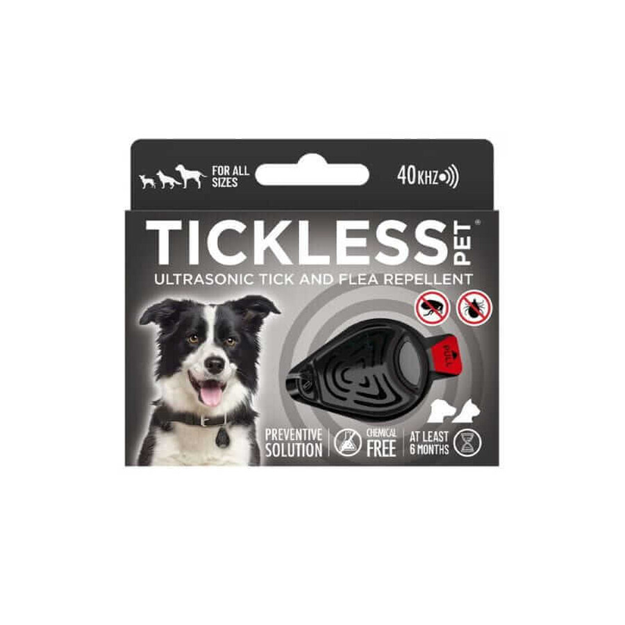 TICKLESS PET BLACK Ultraschall-Zeckenschutzgerät für Haustiere