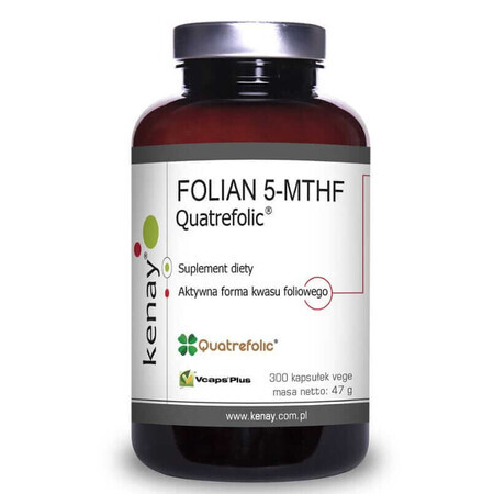 FOLATE 5-MTHF (acido folico attivo) Quatrefolic (300 capsule) Kenay