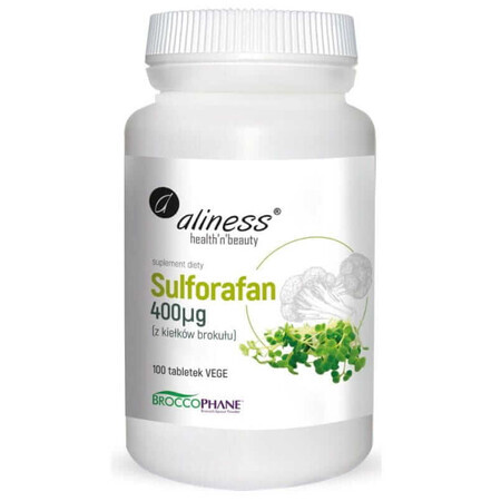 Broccoli sprout sulforafan 400 µg, 100 Vege tabs Aliness