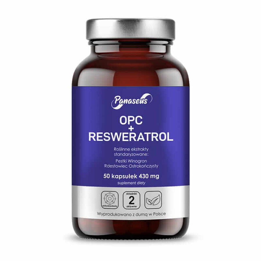 OPC + Panaseus resveratrol (430mg) 50 capsules