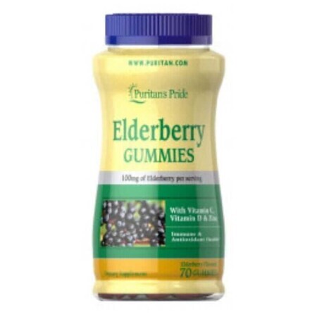 Gummies de soc cu vitamina C Afine de soc + vitamina C 70 de jeleuri Puritan's Pride