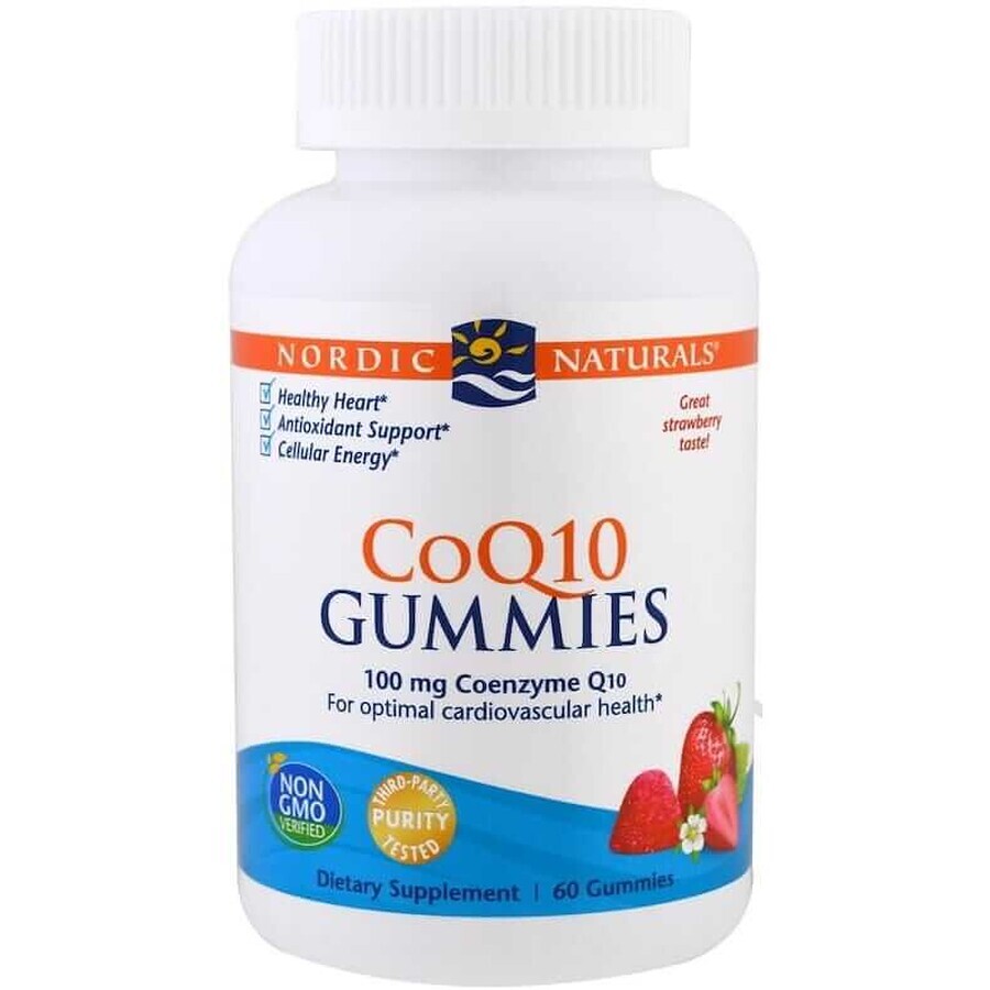 CoQ10 Gummies 100 mg ubiquinonă căpșuni (60 jeleuri) Nordic Naturals