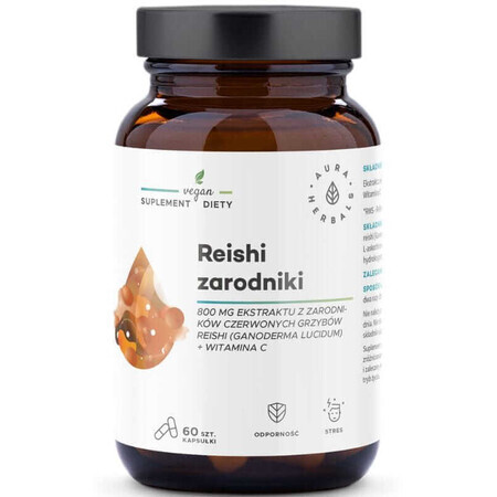 Spori Reishi 800 mg + Vitamin C 60 Kapseln Aura Herbals