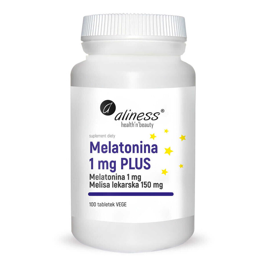 Melatonine 1 mg PLUS Melisse 100 tabletten Aliness