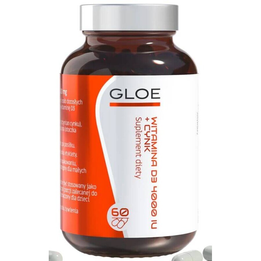 Vitamine D3 4000 IE + Zink 60 capsules Gloe