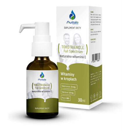 Natürliches Vitamin E (Vollspektrum-Tocotrienole) Tropfen 30 ml Avitale