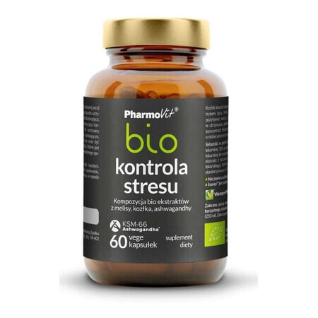 BIO Controlul stresului (balsam de lămâie, valeriană, ashwagandha) 60 capsule Pharmovit