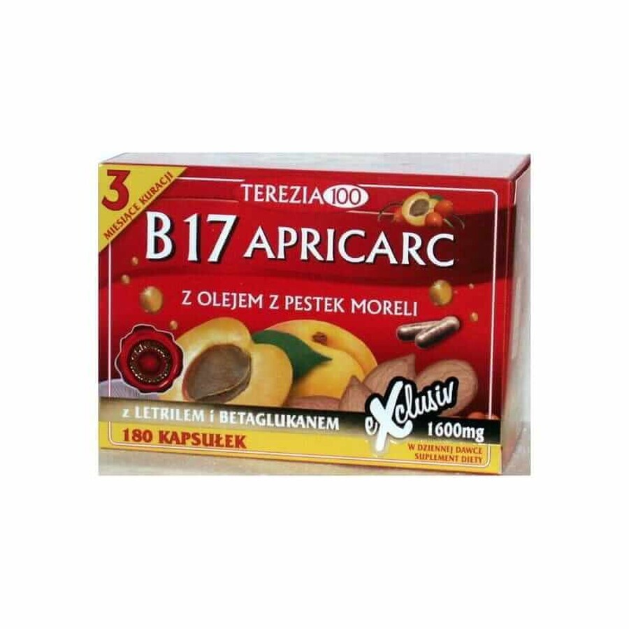 Amigdalin Apricarc B17 Vitamina B 17 amigdalin , letril, betaglucan 180 capsule Terezia