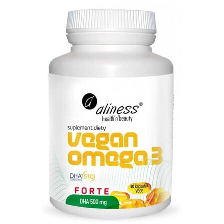 Vegan Omega-3 FORTE DHA 500mg 60 capsules Aliness