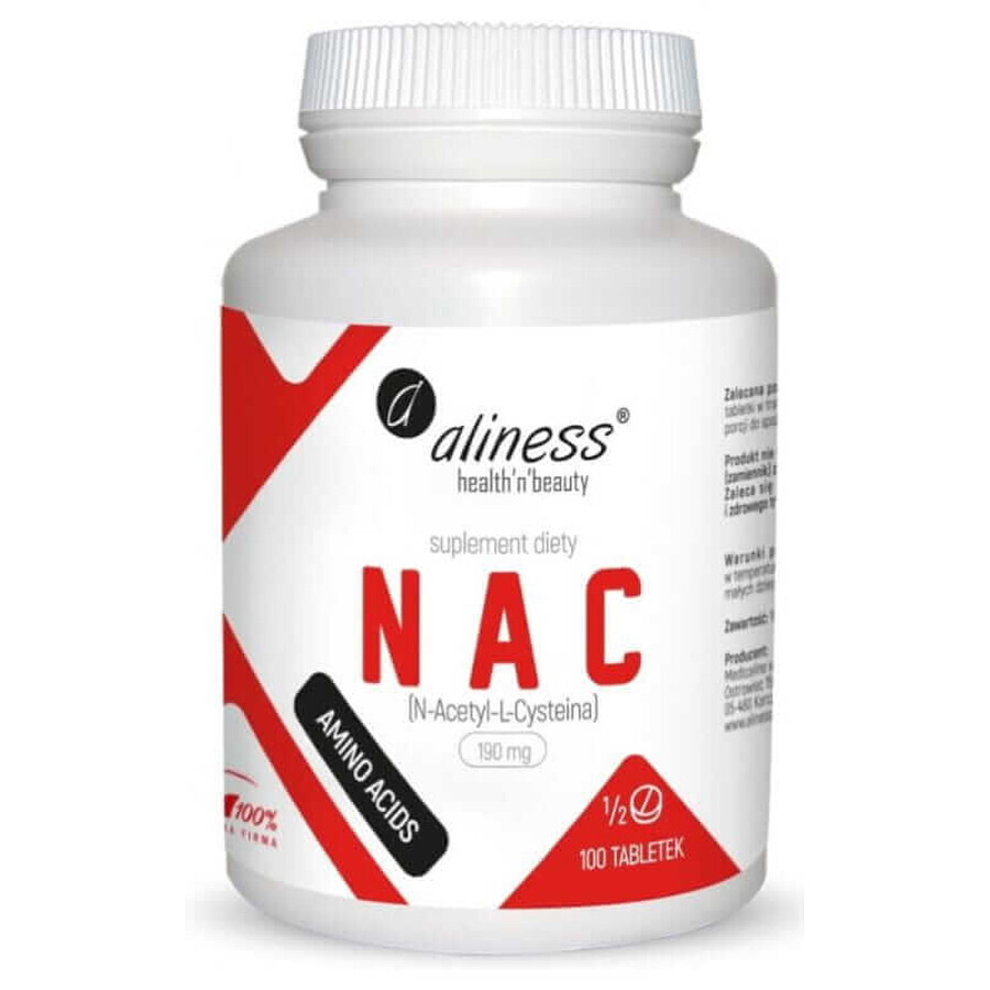 NAC N-Acetil-L-Cisteină 190mg (1/2 comprimat)100 comprimate Aliness